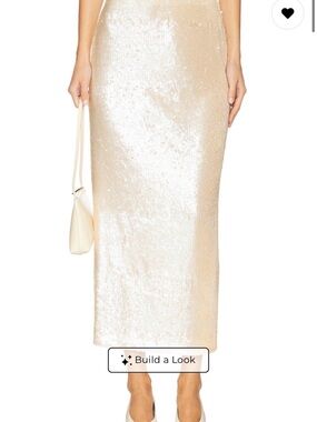by Marianna Ceci Sequin Midi Skirt in Blush Nude